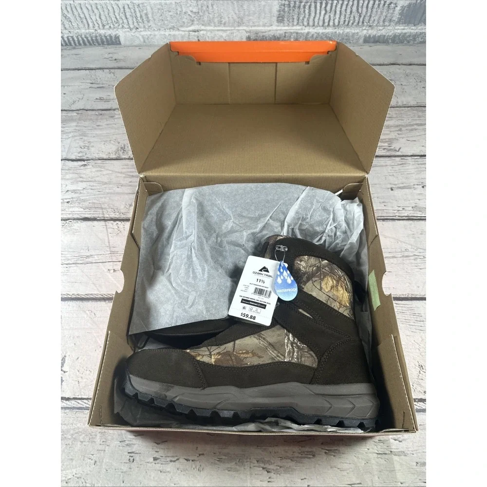 OZARK TRAIL Men's Size 11.5 Hunting Boots Terrain Camo Color Outdoor New NIB